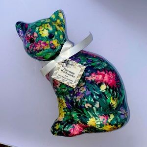 Porcelain Patchwork’s from Joan Baker Designs - Floral Feline / Cat Sculpture